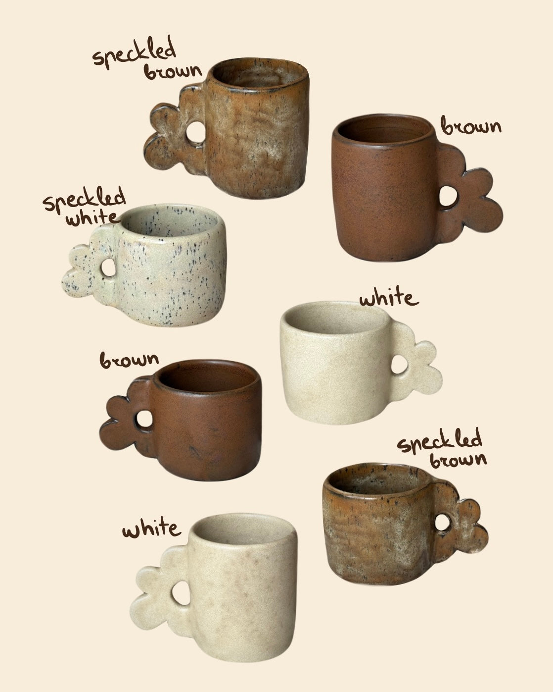 flower handle mugs